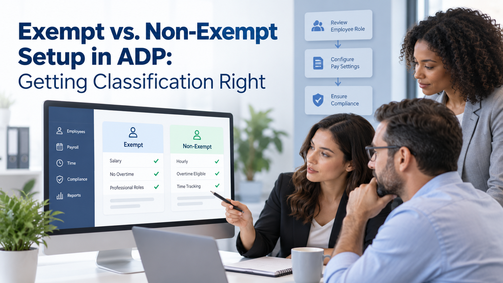 Exempt vs. Non-Exempt Setup in ADP Getting Classification Right