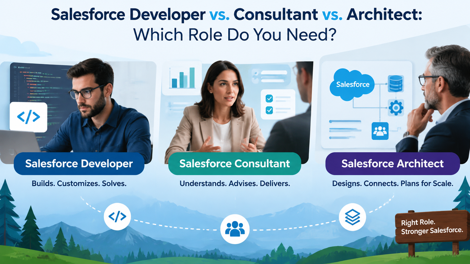 Salesforce Developer vs Consultant vs Architect
