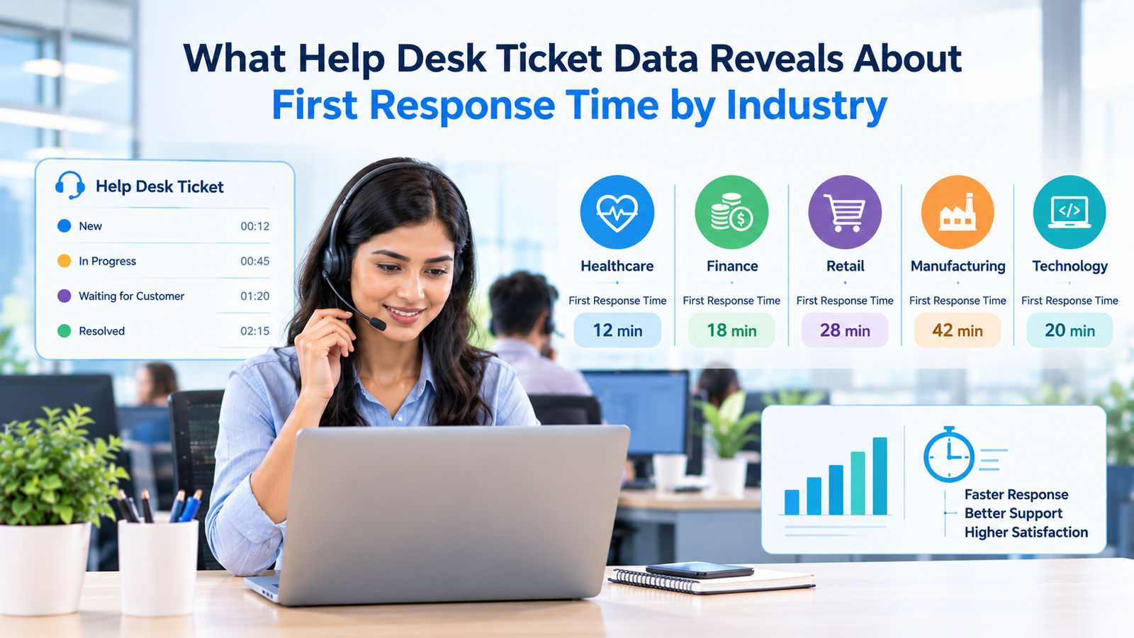 Help Desk First Response Time Benchmarks by Industry
